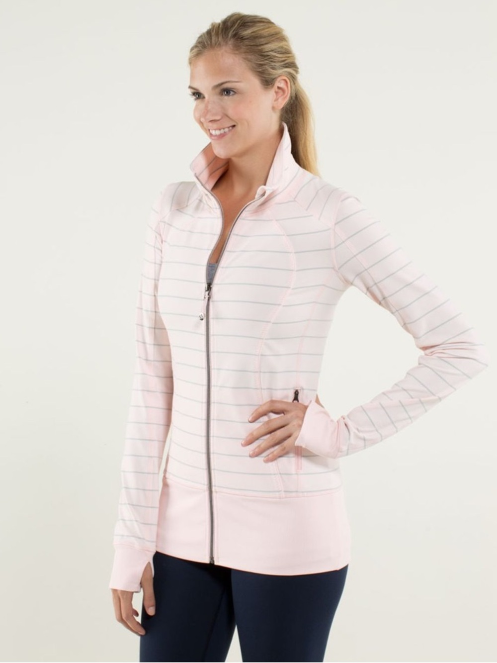 RARE Vintage 2000s Lululemon Pink Striped Zip-Up Define Jacket (OPEN 2 OFFERS!!)